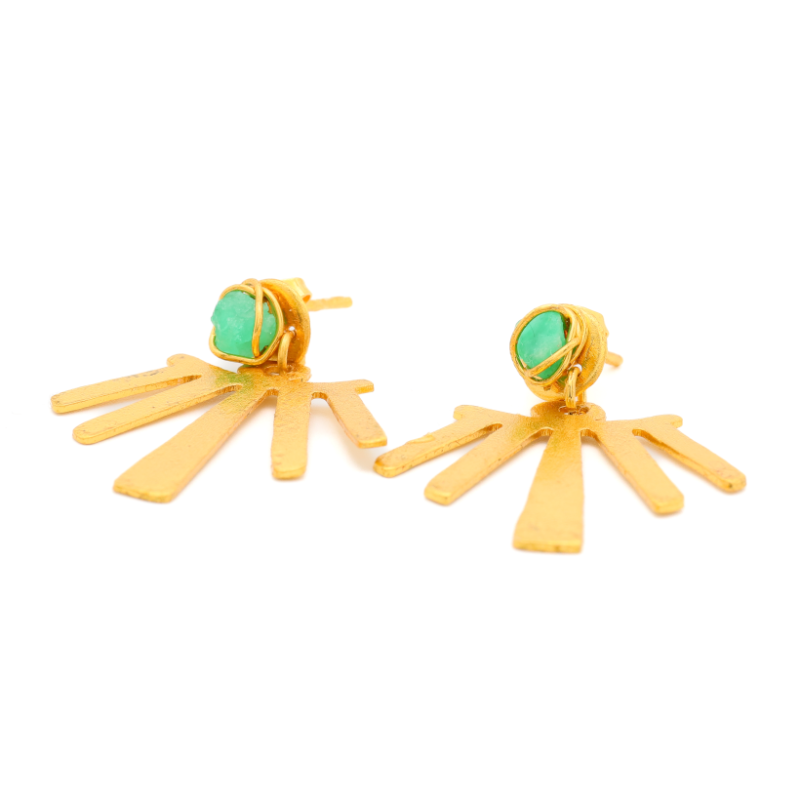 Modern Emerald Earrings