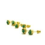 Mini Fusion Stud Earrings with Emeralds