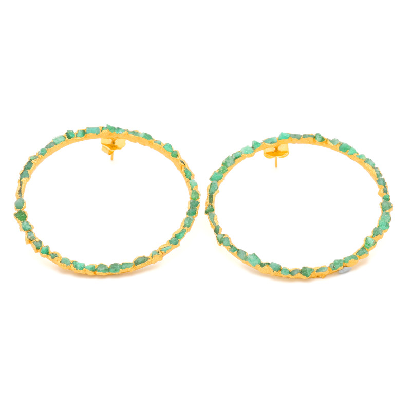 Maxi Crown Fusion Emerlad Earrings