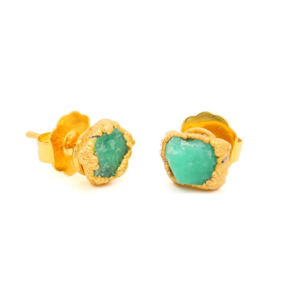 Medium Studs Fusion Emerald Earrings