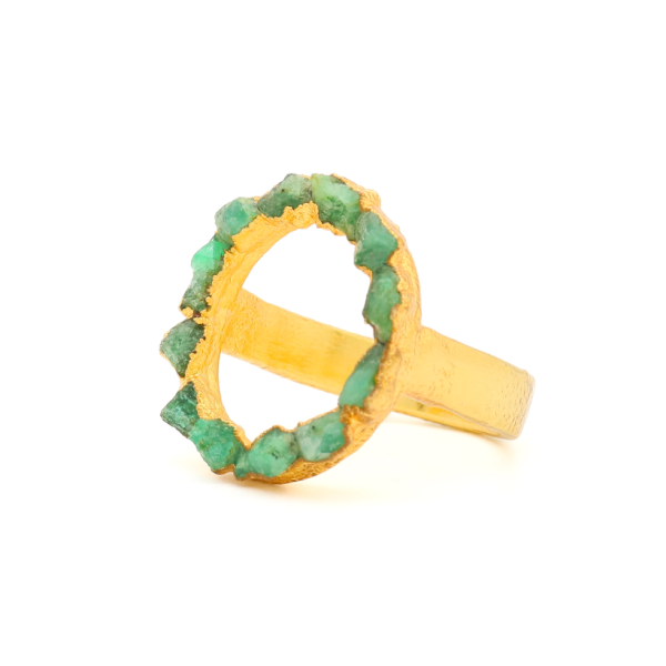 Emerald Circle Fusion Ring