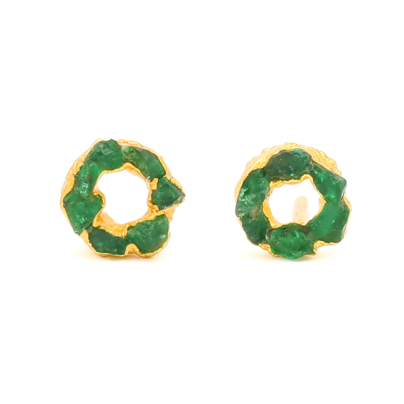 Mini Circle Fusion Stud Earrings