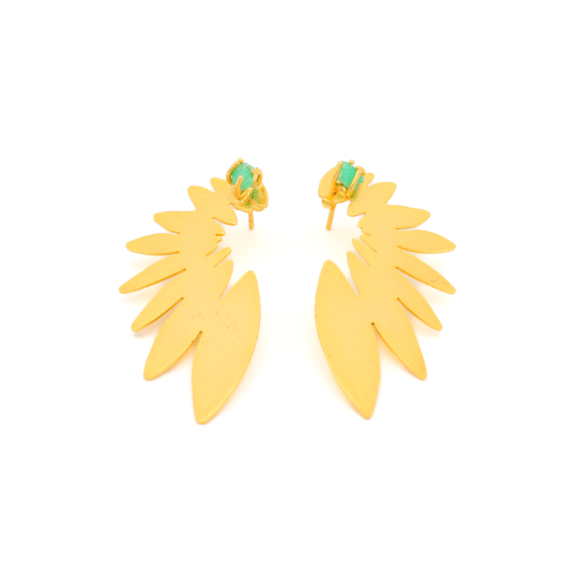 Eagle Wings Earrings with Emeralds