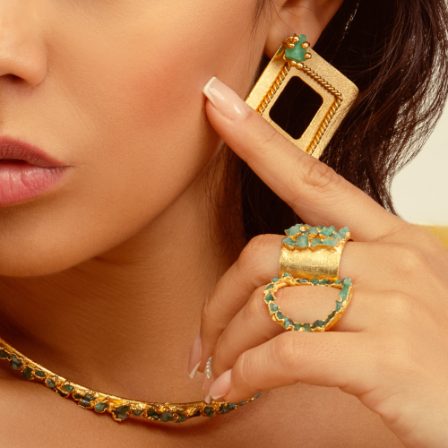 Mixed Amethyst Emerald Crown Pendant (12)