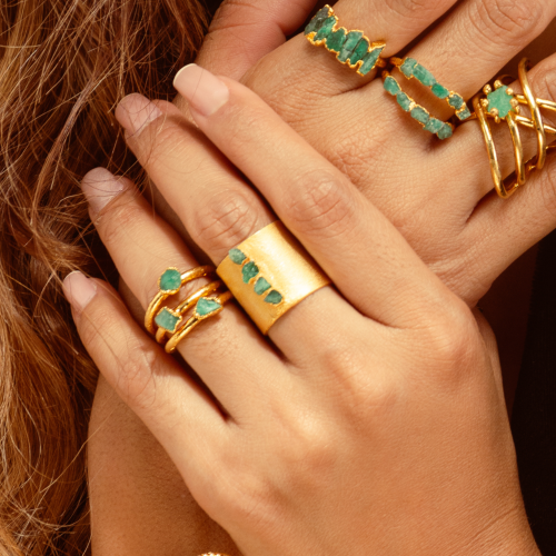 Mixed Amethyst Emerald Crown Pendant (15)