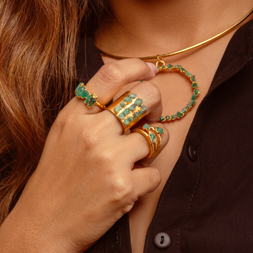 Mixed Amethyst Emerald Crown Pendant (18)