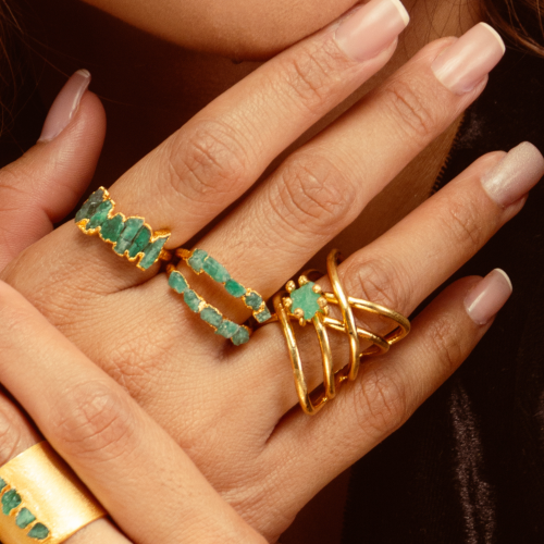 Mixed Amethyst Emerald Crown Pendant (20)