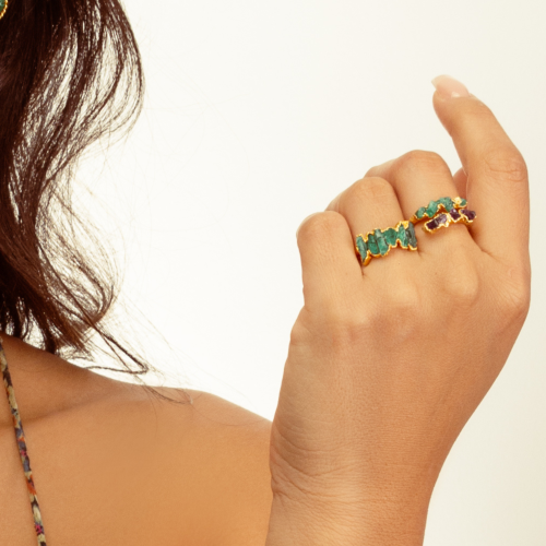 Mixed Amethyst Emerald Crown Pendant (22)